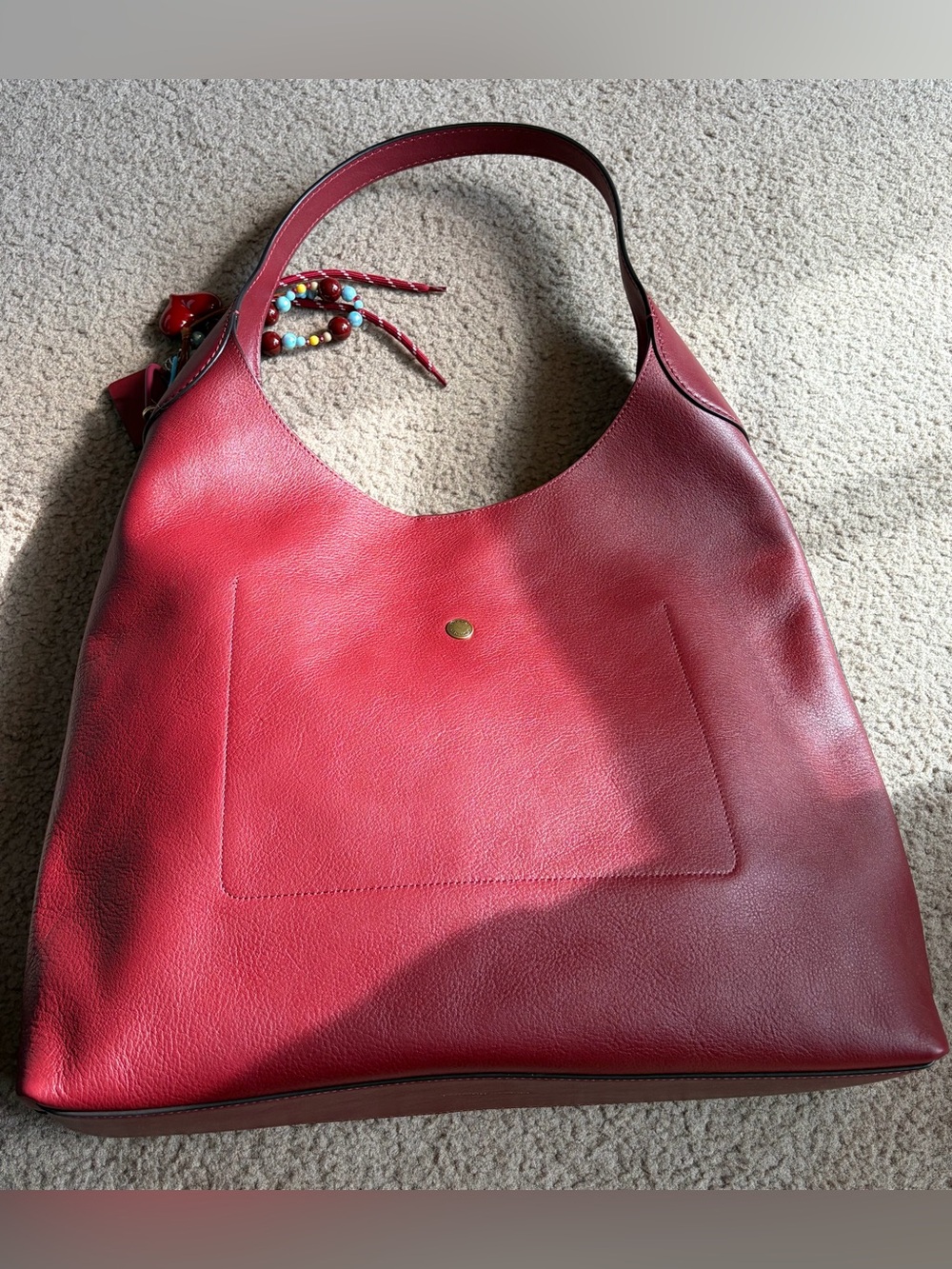 Authentic Coach Brooklyn 39 Dark Ruby Red Genuine Full Grain Leather - Picture 2 of 16